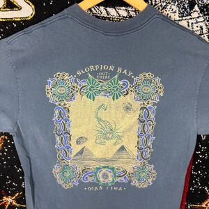 Scorpion Bay Mas Fina Graphic T-Shirt Mens Large Blue Pyramids Made in USA
